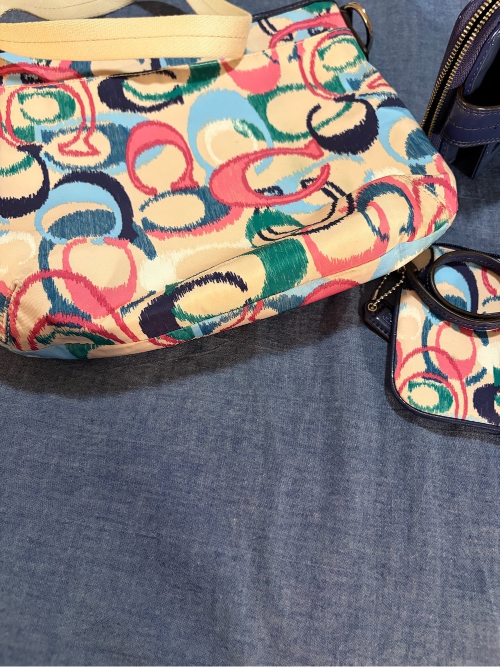 Coach Colorful Circle Print Crossbody Bag with Matching Wallets - Picture 3 of 6